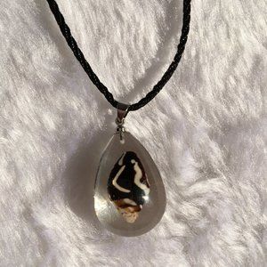 Necklace pendant, shell amber from nature